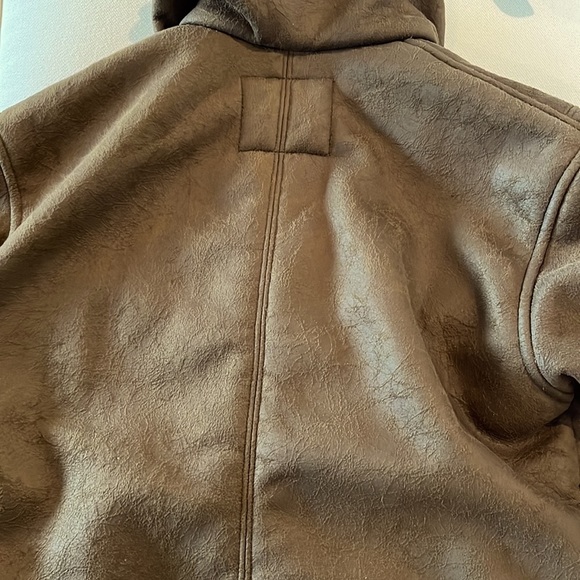 Eco-Friendly Women’s Brown Suede Bomber Jacket Lambskin-like Lining Fall-Winter - Picture 9 of 9